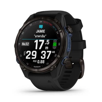 GARMIN Descent Mk3i สมาร์ทวอทช์ (43mm., ตัวเรือนสี Carbon Gray DLC Titanium, สายสีดำ)